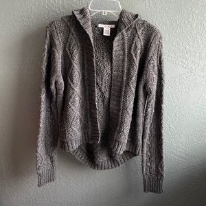 Gray hooded Cabi sweater